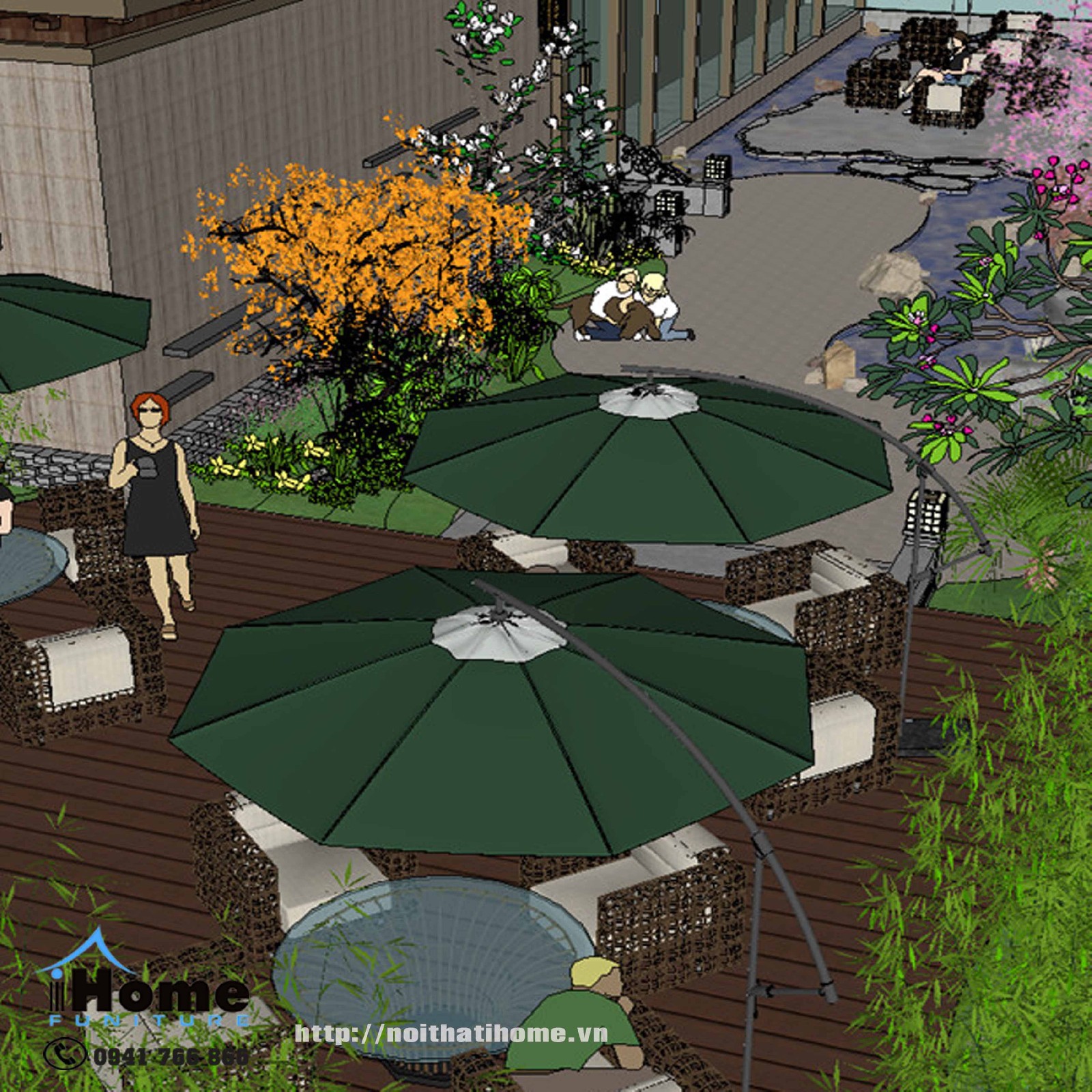 thiết kế quán cafe sân vườn đẹp hải phòng