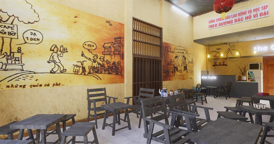 Phong cách quán cafe Mộc Hải Phòng